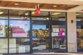 Homegoods Retail Store front doors with covid-19 signs