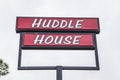 Huddle House Restaurant closed close up street sign