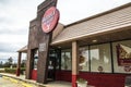 Huddle House Restaurant closed looking up side view