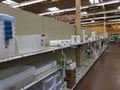 Kroger grocery store interior blown out toilet paper aisle Royalty Free Stock Photo