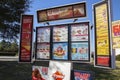 Krystal fast food restaurant drive thru menu and signs for ordering