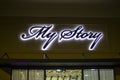 My Story sign at night white