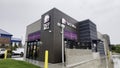 New Taco Bell restaurant exterior front corner Royalty Free Stock Photo