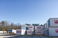 PODS shipping containers stacked high close up Royalty Free Stock Photo