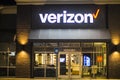 Verizon Store entrance at night