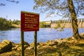 Danger sign by the water Royalty Free Stock Photo