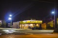 Waffle House at night and street lights