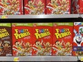 nterior Fruity Pebbles cereal and price