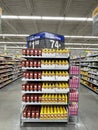 Walmart grocery store interior great value ketchup mustard display