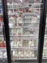 Walmart grocery store interior milk section and price tags
