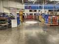 Walmart store interior large blue pickup kiosk removed