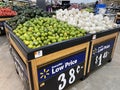 Walmart store interior produce department limes and white onions