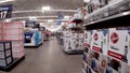 Walmart Supercenter retail store interior main aisle back Royalty Free Stock Photo