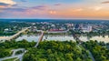 Augusta, Georgia, USA Downtown Skyline Aerial along the Savannah Royalty Free Stock Photo
