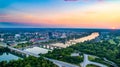 Augusta, Georgia, USA Skyline Aerial and Savannah River Royalty Free Stock Photo