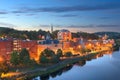 Augusta, Maine, USA downtown skyline on the Kennebec River Royalty Free Stock Photo