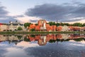 Augusta, Maine, USA downtown skyline on the Kennebec River Royalty Free Stock Photo