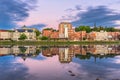 Augusta, Maine, USA downtown skyline on the Kennebec River Royalty Free Stock Photo
