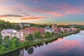 Augusta, Maine, USA downtown skyline on the Kennebec River Royalty Free Stock Photo