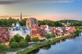 Augusta, Maine, USA downtown skyline on the Kennebec River Royalty Free Stock Photo