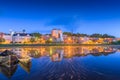 Augusta, Maine, USA downtown skyline on the Kennebec River Royalty Free Stock Photo