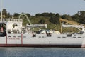 Migrants disembarkation in Augusta on Diciotti coast guard ship Royalty Free Stock Photo