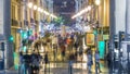 Augusta Street seen through the Triumphal Arch night