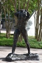 Auguste Rodin`s Walking Man at Lillie and Hugh Roy Cullen Sculpture Garden in Houston, Texas