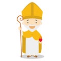 Augustine of Hippo cartoon character. Vector Illustration.