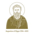 Augustine of Hippo 354-430 was a theologian and philosopher. His writings influenced the development of Western philosophy Royalty Free Stock Photo