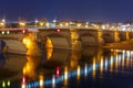 Augustus Bridge, Elba at night, Dresden, Germany Royalty Free Stock Photo