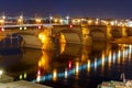 Augustus Bridge, Elba at night, Dresden, Germany Royalty Free Stock Photo