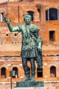 Augustus Caesar Statue Trajan Market Rome Italy Royalty Free Stock Photo