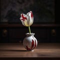 Augustus tulip in a splatter-painted vase (AI Generated)