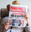 Aujord`hui newspaper featuring on cover page the final day of election for U.S Royalty Free Stock Photo