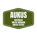 Aukus Australia United Kingdom and United States alliance symbol icon Royalty Free Stock Photo