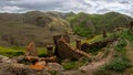 Aul - the ghost of Gra on the southern slope of the Samur ridge in Dagestan