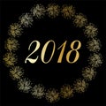 Auld Lang Syne 2018 in silver gold confetti frame Royalty Free Stock Photo