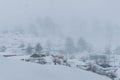 Snow covered mountains in winter, Auli, Joshimath, Uttarakhand, India