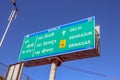 Auli ,uttarakhand /India-March 16,2020: Road Direction sign board at Delhi -Uttarakhand Highways Roads written in English and