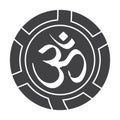 Aum or om hinduism symbol flat icon for apps or websites Royalty Free Stock Photo