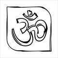 Aum Om The Holy Motif Design Royalty Free Stock Photo