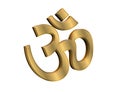 Aum symbol gold 3D graphic