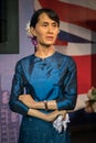 Aung San Suu Kyi wax figure display