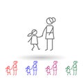 Aunt, family multi color icon. Simple thin line, outline vector of family life icons for ui and ux, website or mobile application