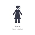 aunt icon. isolated aunt icon vector illustration from family relations collection. editable sing symbol can be use for web site