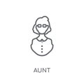 aunt linear icon. Modern outline aunt logo concept on white back