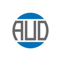 AUO letter logo design on white background. AUO creative initials circle logo concept. Royalty Free Stock Photo