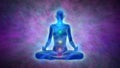 Aura, chakra activation, enlightenment of mind in meditation