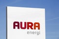 Aura Energi logo on a signboard Royalty Free Stock Photo